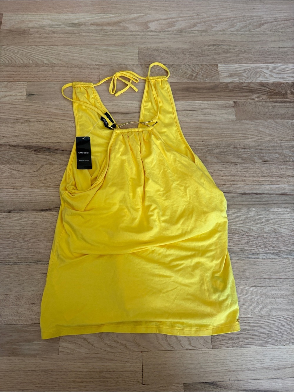 NEW Gorgeous Bebe Bright Yellow Halter Tank Top